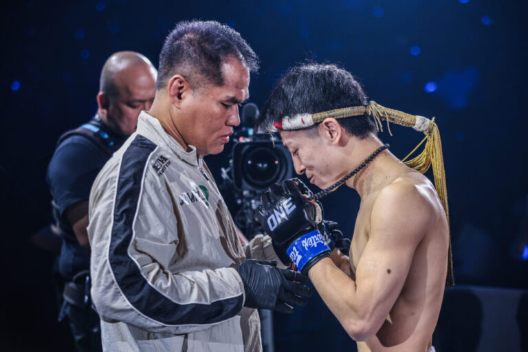 Nadaka Yoshinari prepares to face Rak Erawan in his ONE Championship debut at ONE 172 in March 2025 inside Super Saitama Arena in Japan.
