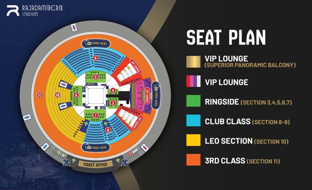 rajadamnern stadium seating map 2026